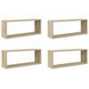 vidaXL Mensole Parete a Cubo 4pz Rovere Sonoma 60x15x23 cm Multistrato