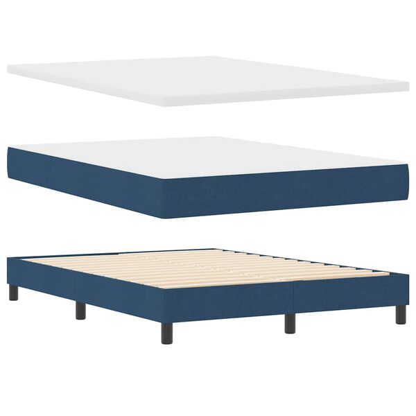 vidaXL Letto a molle con materasso Blu 190 x 140 cm Poliestere