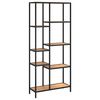 vidaXL Scaffale per Libri 80x30x180 cm Acciaio e Legno Multistrato