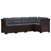 vidaXL Divano da Giardino 5 Posti con Cuscini Stile Rattan PP Marrone