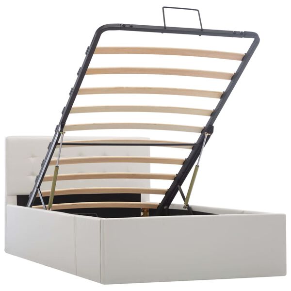 vidaXL Giroletto con Contenitore Idraulico Bianco Similpelle 100x200cm