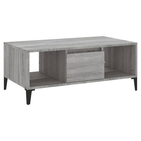 vidaXL Tavolino Salotto Grigio Sonoma 90x50x36,5 cm Legno Multistrato
