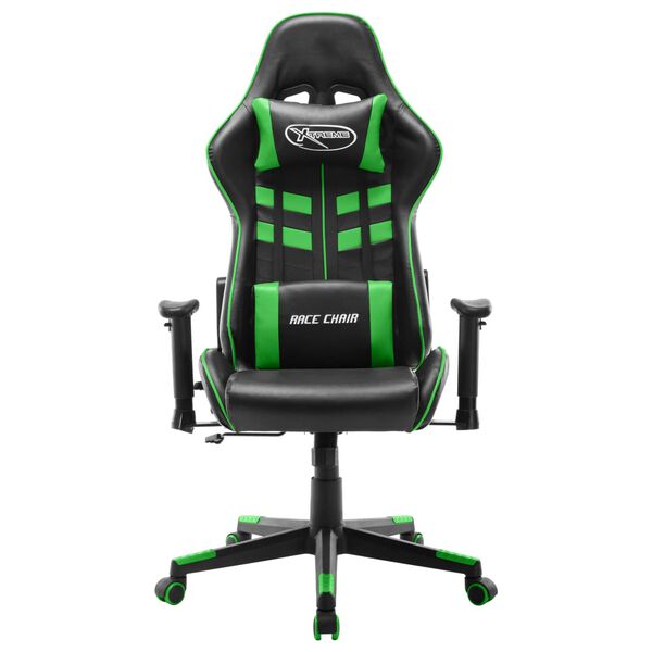 vidaXL Sedia da Gaming Nera e Verde in Similpelle