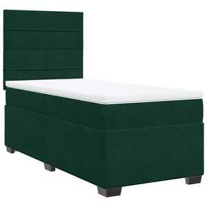 vidaXL Giroletto a Molle con Materasso Verde Scuro 80x200 cm Velluto