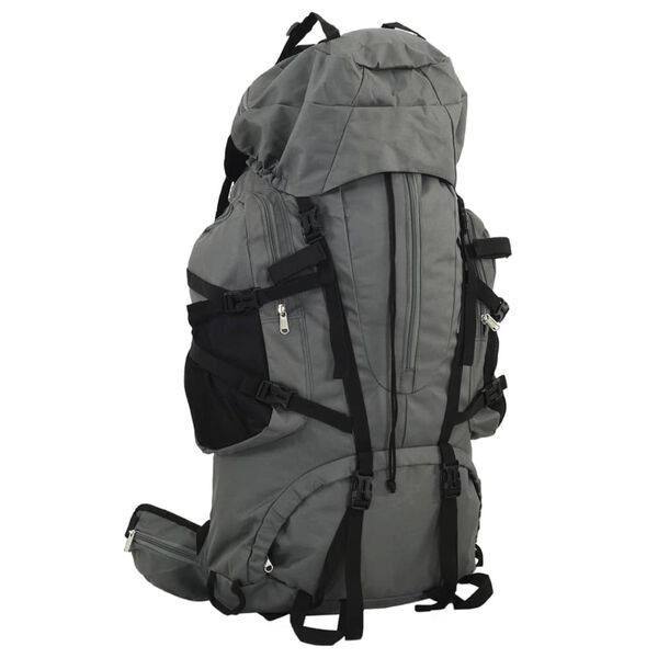 vidaXL Zaino da Trekking Grigio 100 L in Tessuto Oxford