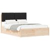 vidaXL Letto con Testiera Rivestita Nero 140 x 190 cm Pino massello