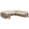 vidaXL Set Divano da Giardino 11 pz Beige e Bianco Crema polyrattan