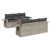 vidaXL Set Divani da Giardino 7pz con Cuscini Grigio Chiaro Polyrattan