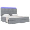 vidaXL Letto con contenitore e LED con led Grigio chiaro 160 x 200 cm