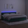 vidaXL Letto a Molle con Materasso e LED Verde Scuro 200x200cm Velluto
