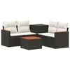 vidaXL Set di divani 6 pz Nero e Bianco Crema