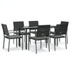 vidaXL Set Pranzo da Giardino 7 pz con Cuscini in Polyrattan e Acciaio