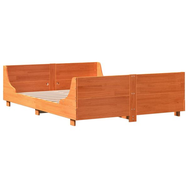 vidaXL Letto senza Materasso Marrone Cera 160x200 cm in Legno di Pino