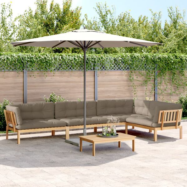 vidaXL Set Divano Pallet Giardino 5pz con Cuscini Massello Acacia