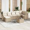 vidaXL Set Divano da Giardino 8 pcs Beige Poly Rattan