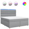 vidaXL Giroletto a Molle con Materasso Grigio Chiaro180x200 cm Tessuto