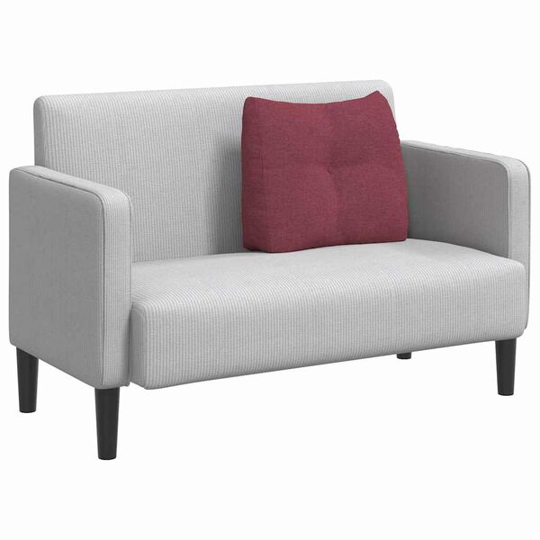 vidaXL Cuscino per Schiena Rosso Vino 60 x 24 x 50 cm Tessuto