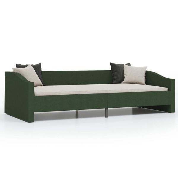vidaXL Dormeuse USB Verde Scuro in Tessuto 90x200 cm