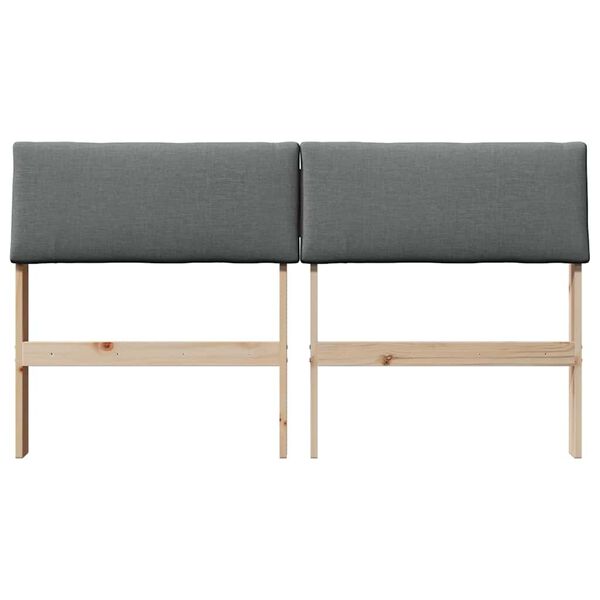 vidaXL Testiera imbottita Grigio scuro 160 cm Pino massello