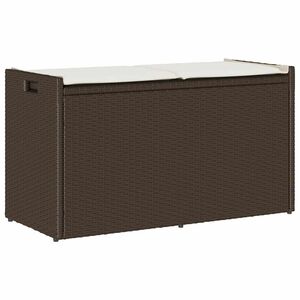 vidaXL Cassapanca da Esterno con Cuscino Marrone 100 cm in Polyrattan