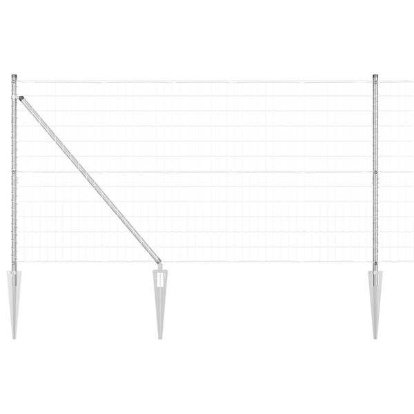vidaXL Recinzione con Posto Argento 1,4 x 10 m Acciaio