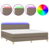 vidaXL Letto a Molle con Materasso e LED Tortora 160x200 cm in Tessuto