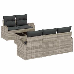 vidaXL Set Divano da Giardino 6 pz 5-Numero di posti