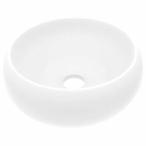 vidaXL Lavandino Lusso Rotondo Bianco Opaco 40x15 cm in Ceramica