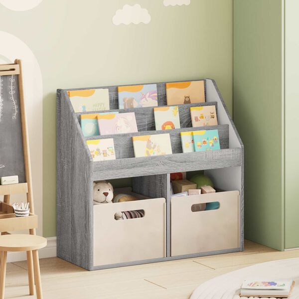 vidaXL Libreria per Bambini Grigio Sonoma 72,5 x 29,5 x 69 cm