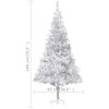 vidaXL Albero di Natale Preilluminato con Palline Argento 180 cm PET