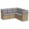 vidaXL Set Divano da Giardino 5 pz con Cuscini Beige in Polyrattan