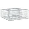 vidaXL Letto rialzato in gabbione 100 x 100 x 40 cm Acciaio zincato
