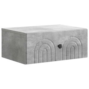 vidaXL Mobiletto da notte a muro Grigio Cemento 49 x 34,5 x 20 cm
