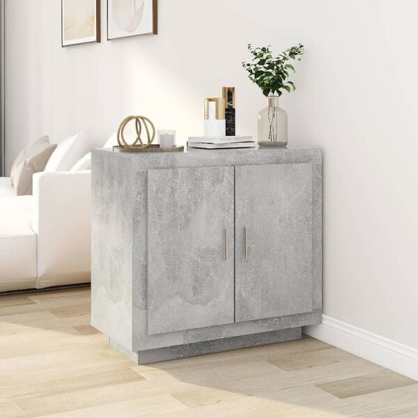 vidaXL Credenza Grigio Cemento 80x40x75 cm in Legno Compensato