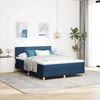 vidaXL Letto a molle con cuscino con testiera Blu 140 x 200 cm Tessuto