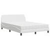 vidaXL Letto con Materasso Dover Bianco 140x190 cm in Similpelle