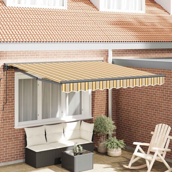 vidaXL Tenda Retrattile Giallo e Grigio 300 x 250 cm