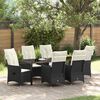 vidaXL Set da Pranzo per Giardino con cuscino 7 pcs Nero polyrattan