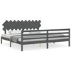 vidaXL Giroletto con Testiera Grigio 200x200 cm in Legno Massello