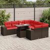 vidaXL Set Divani Giardino 9 pz con Cuscini Marrone Polyrattan Acacia
