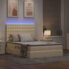 vidaXL Letto con contenitore e LED Crema 140 x 200 cm Poliestere