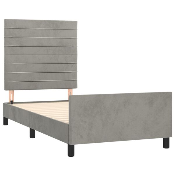 vidaXL Giroletto senza Materasso Grigio Chiaro 90x190 cm Velluto