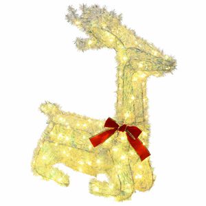 vidaXL Renna di Natale 3D LOVIISA 140 LED Bianco caldo 55 x 22 x 63 cm