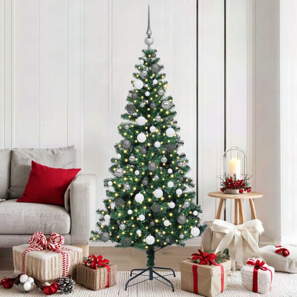 vidaXL Albero di Natale artificiale con luci integrate Verde 180 cm