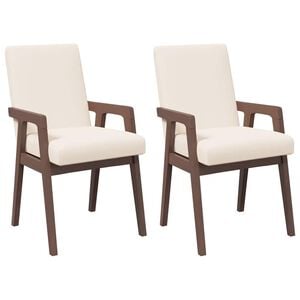 vidaXL Sedie da Pranzo con Cuscini 2pz Marrone Legno Massello di Hevea