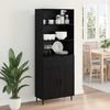 vidaXL Credenza con cassetto Rovere Nero 69,5 x 34 x 180 cm