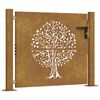 vidaXL Cancello da giardino 100x100 cm in acciaio Corten con design ad albero
