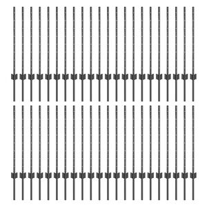 vidaXL Palo della recinzione 44 pcs Grigio 120 cm Acciaio