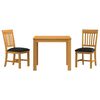 vidaXL Set da pranzo 3 pz Nero Legno di Quercia Massello
