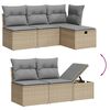 vidaXL Set Divano da Giardino 5 pz con Cuscini Beige Misto Polyrattan